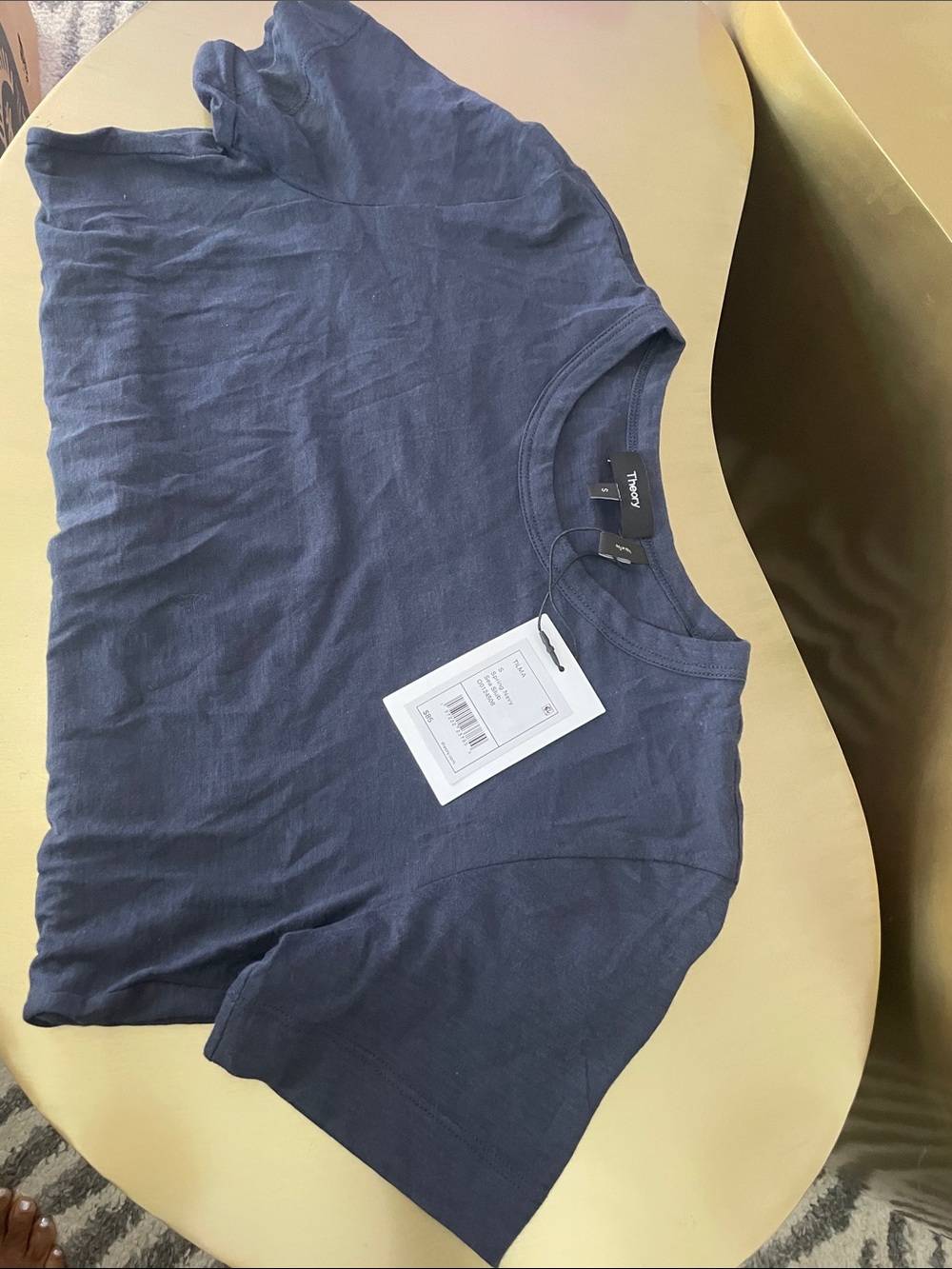 Theory Navy Crew Neck Short Sleeve Tee